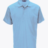 Sky Blue Heavy Pique Polo Short Sleeve T-Shirts 50% Cotton 50% Polyester